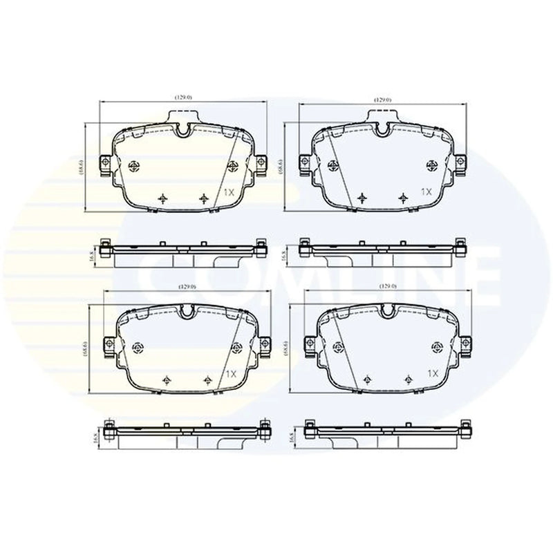 Comline 4 x Rear Brake Pad Set CBP33530