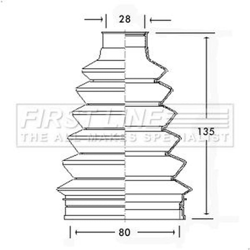 First Line Drive Shaft Bellow Kit Front Left Thermoplast FCB2296