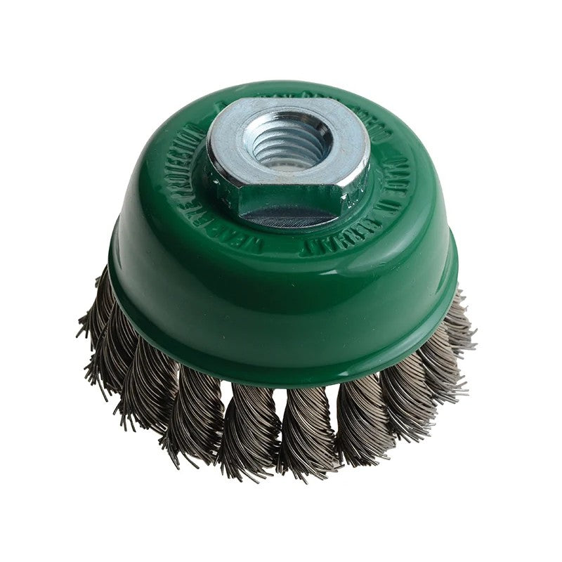 Lessmann Knot Cup Brush 65mm M14x2.0, 0.50 Stainless Steel Wire - 482.817