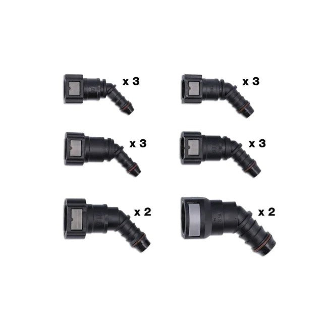 Connect Assorted 45° Angled Fuel Line Quick Connectors 16pc - CPL
