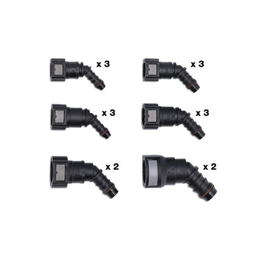 Connect Assorted 45° Angled Fuel Line Quick Connectors 16pc - CPL