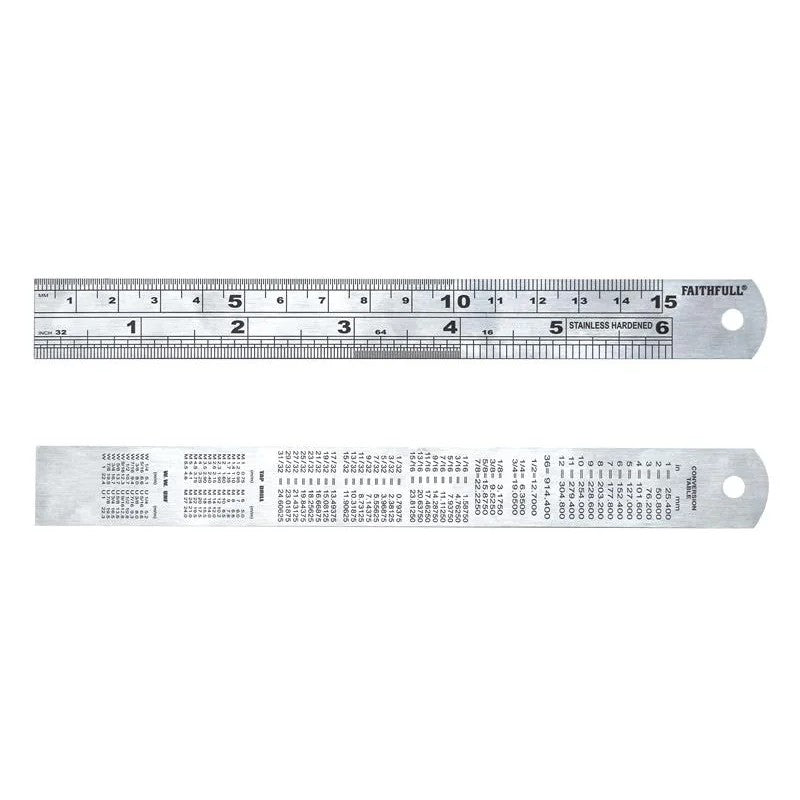 Faithfull Steel Rule 150mm / 6in x 19mm - FAIRULE150SS