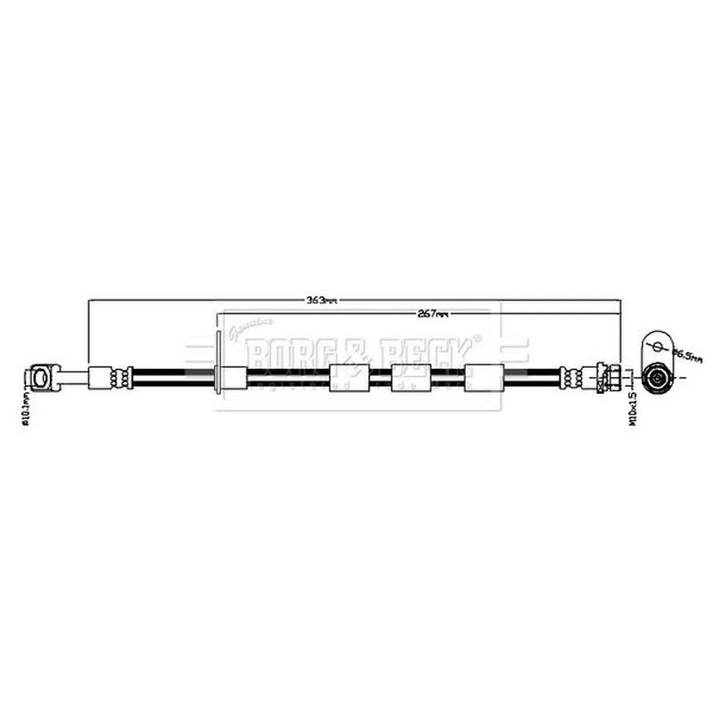 Borg & Beck Brake Hydraulic Hose Line Rear Left BBH8826