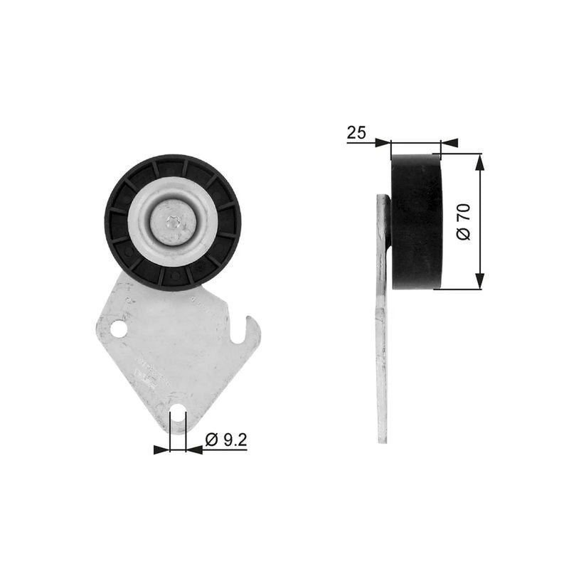 Gates V-Ribbed Belt Deflection/Guide Pulley T36068
