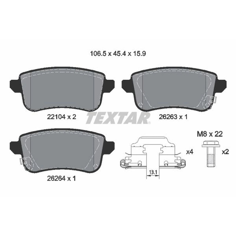 Textar Rear Brake Pad Set 2210401