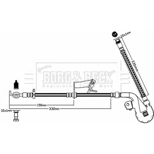 Borg & Beck Brake Hydraulic Hose Line Front Left BBH8190