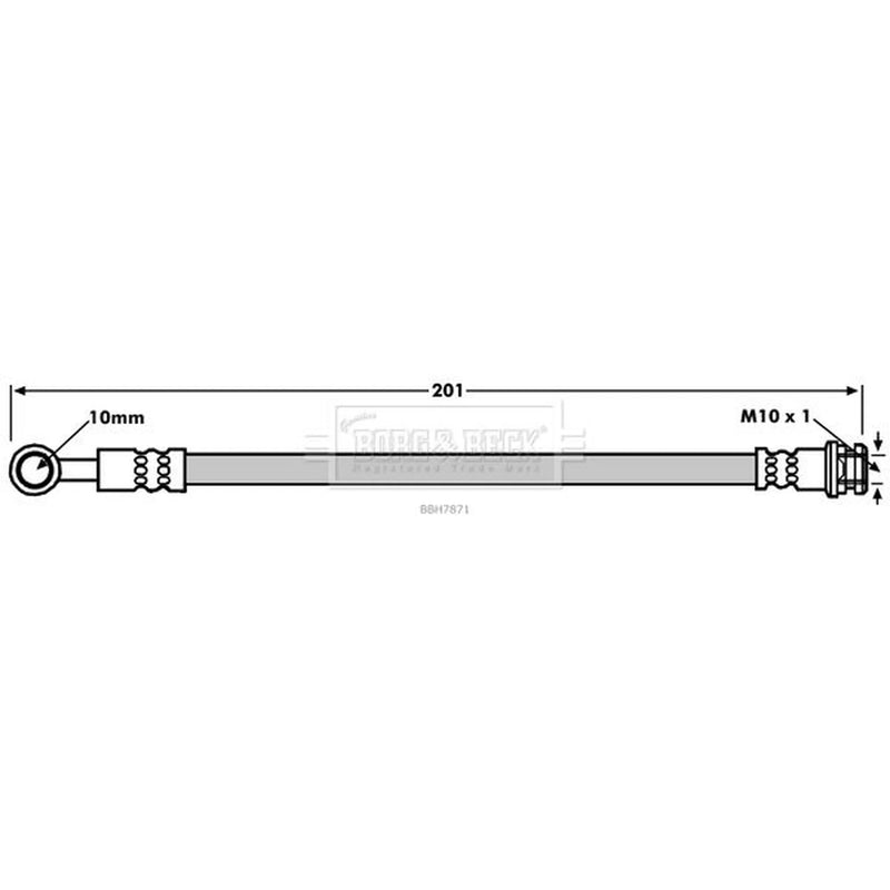 Borg & Beck Brake Hydraulic Hose Line Rear Left BBH7871