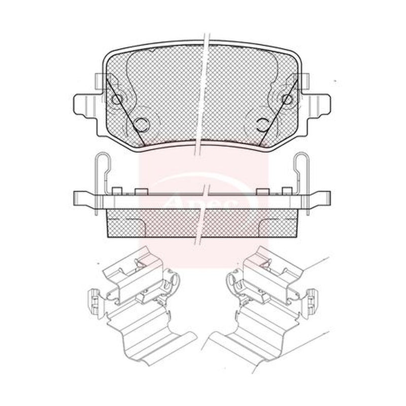 Apec Rear Brake Pad Set PAD2535