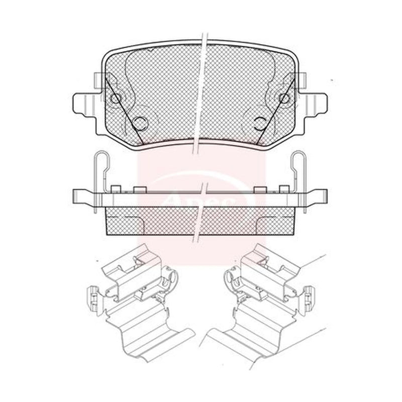 Apec Rear Brake Pad Set PAD2535