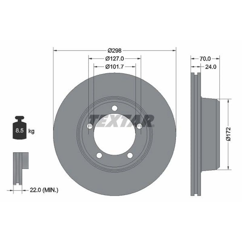 Textar 2 x Front Brake Discs 92061300
