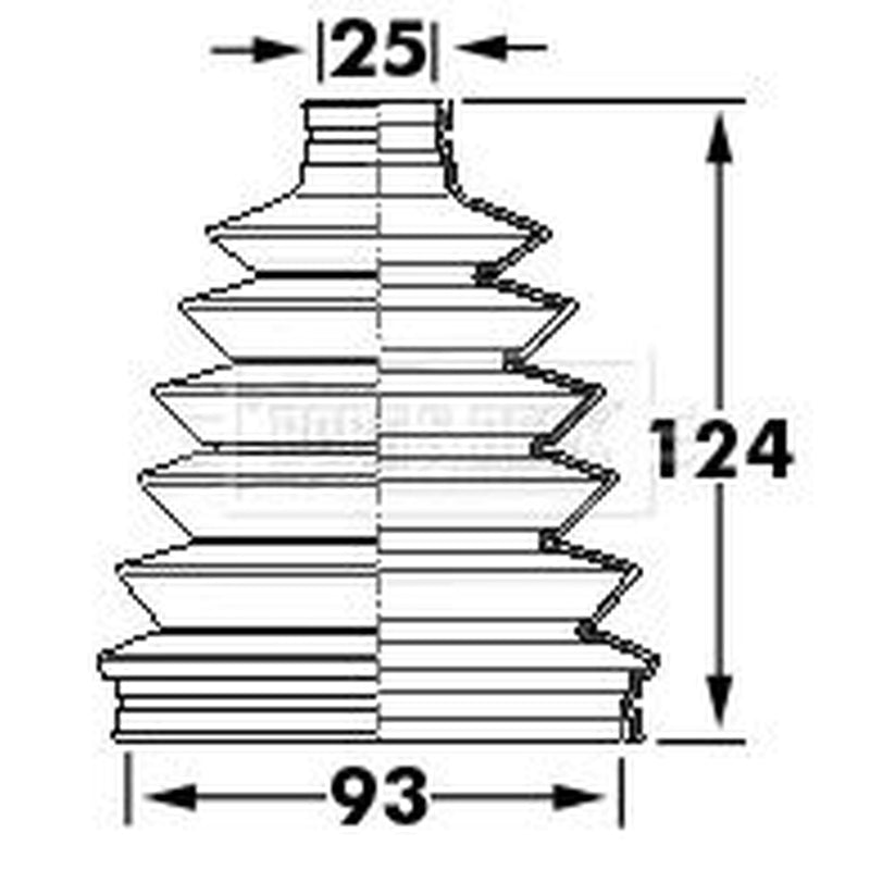 Borg & Beck Drive Shaft Bellow Kit Front Left Thermoplast BCB6124