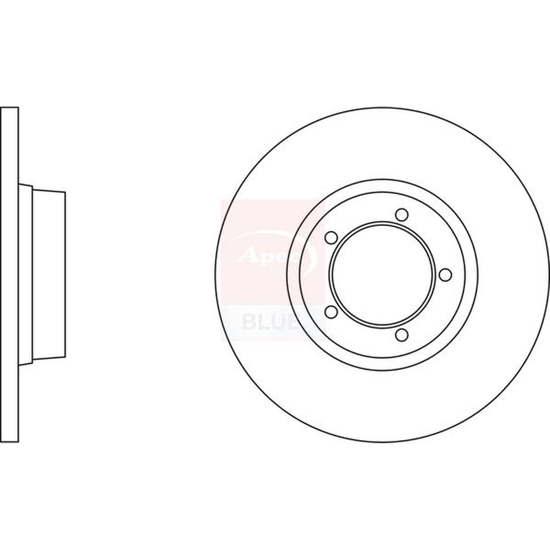 Apec 2 x Solid Front Brake Discs SDK6899