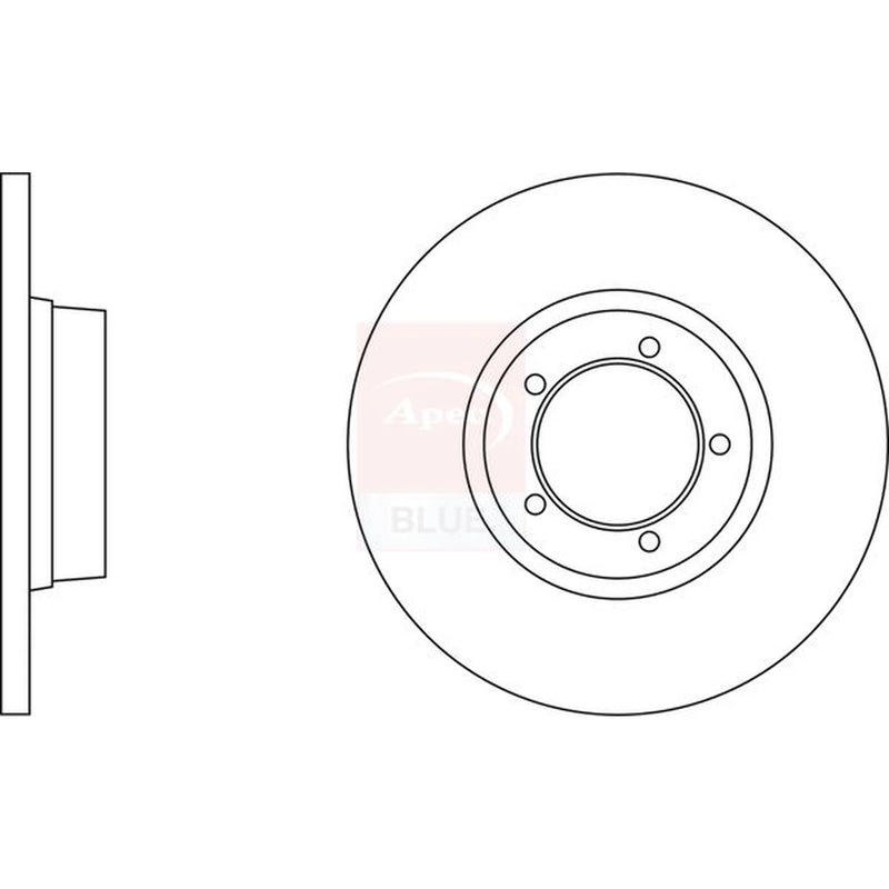 Apec 2 x Solid Front Brake Discs SDK6899