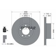 Textar 2 x Vented Front Brake Discs 92238505