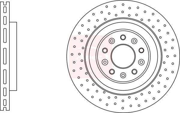Apec 2 x Brake Disc Set Perforated/Vented