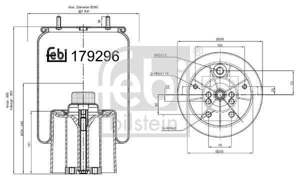 Febi Air Suspension Bellow 203mm