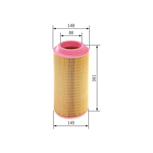 Genuine Bosch Cv Air Filter S3558 (Hgv) 1457433558 Bosch  - Town Parts