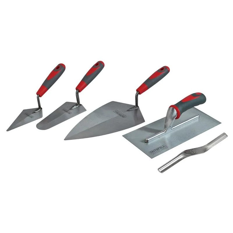 Faithfull Soft Grip Handle Trowel Pack 5 Piece - FAISGTSET5