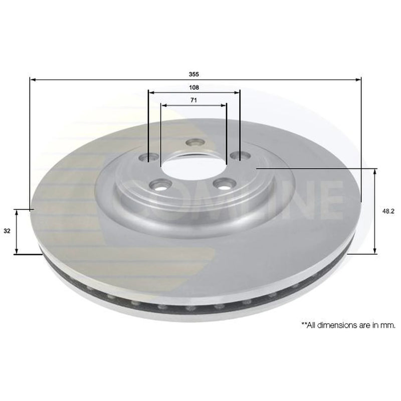 Comline 2 x Internally Vented Front Brake Discs ADC1252V
