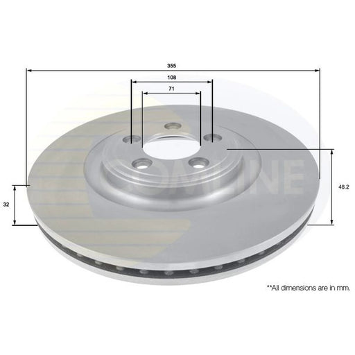 Comline 2 x Internally Vented Front Brake Discs ADC1252V