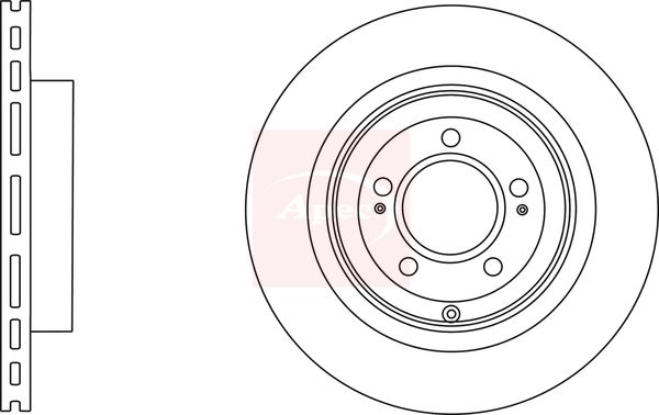 Apec 2 x Brake Disc Set Vented