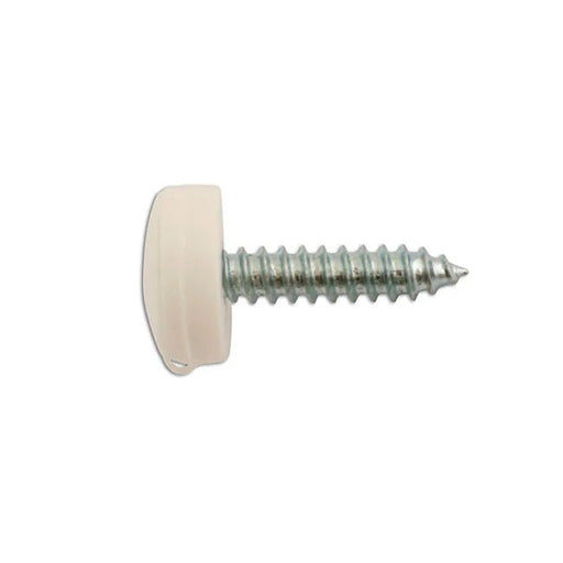 Connect Number Plate Security Screws 6 x 20mm White Cap 100pc - CPL