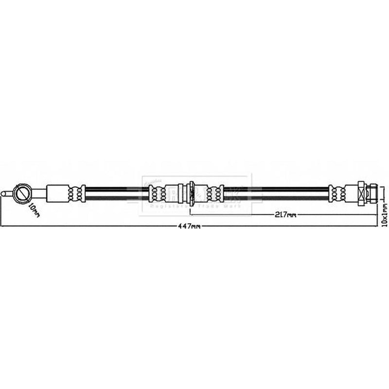 Borg & Beck Brake Hydraulic Hose Line Rear Left BBH8192