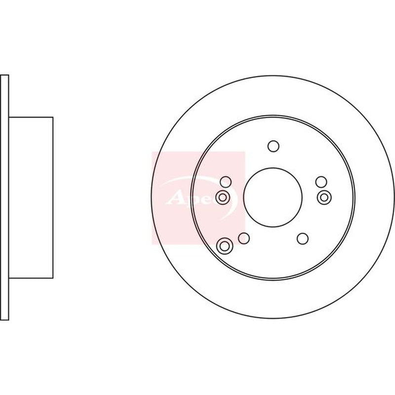 Apec 2 x Solid Rear Brake Discs DSK2548