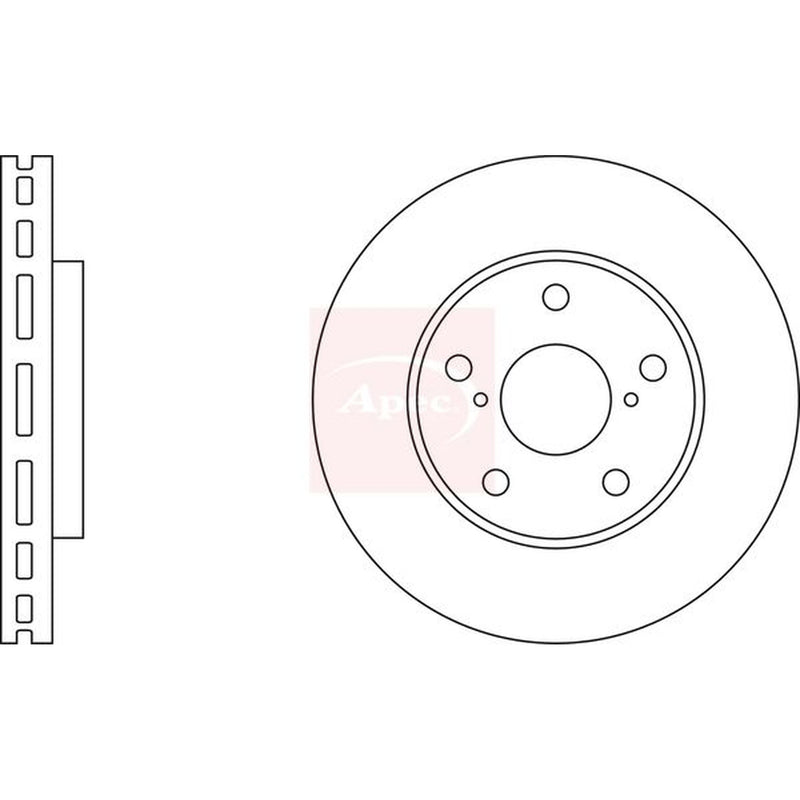 Apec 2 x Vented Front Brake Discs DSK364