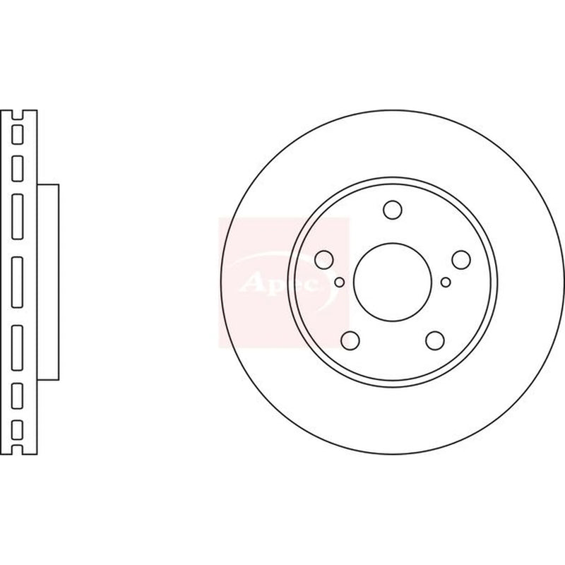Apec 2 x Vented Front Brake Discs DSK364