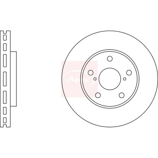 Apec 2 x Vented Front Brake Discs DSK364