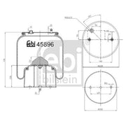 Febi Air Suspension Bellow non-steered leading axle 45896