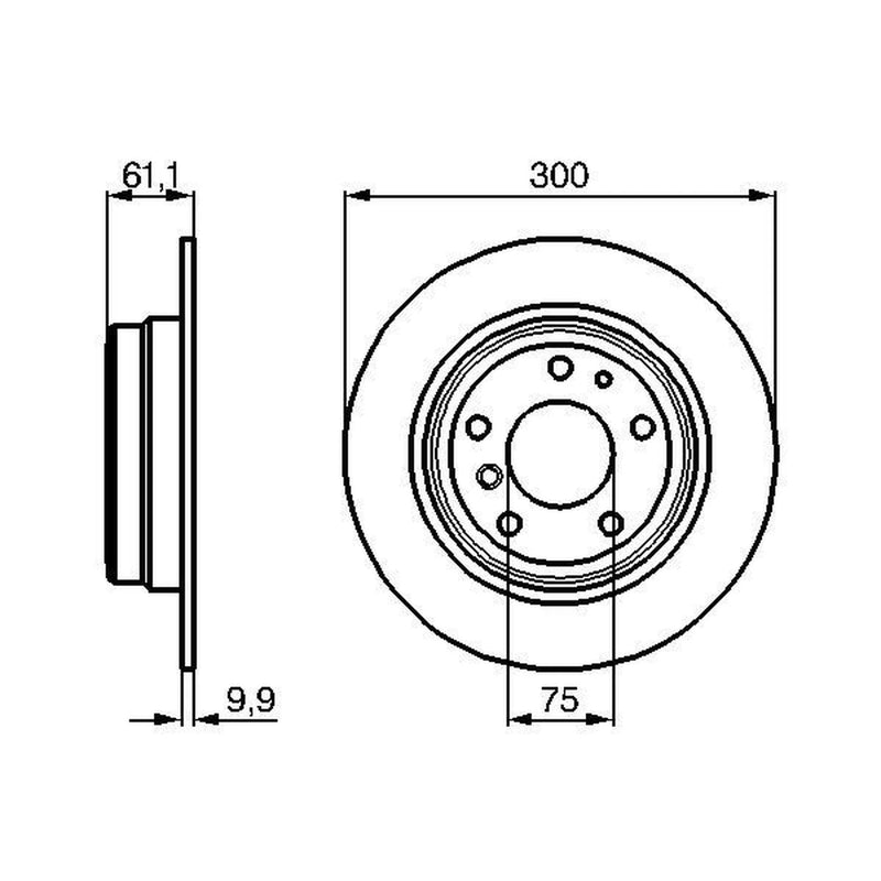 Bosch 2 x Solid Rear Brake Discs 0 986 478 321