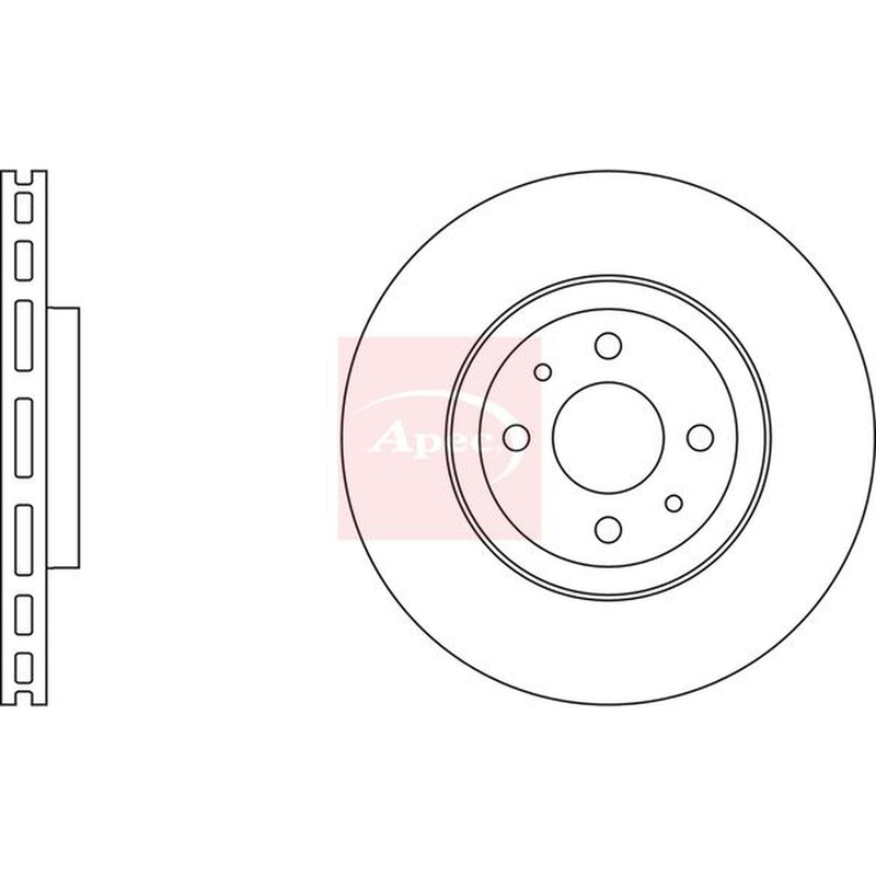 Apec 2 x Vented Front Brake Discs DSK671