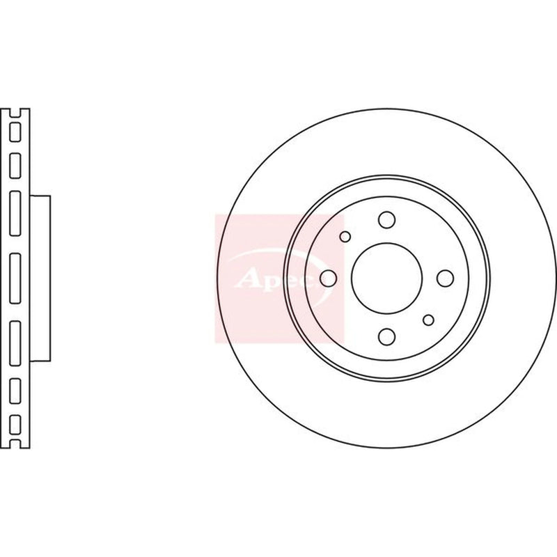 Apec 2 x Vented Front Brake Discs DSK671