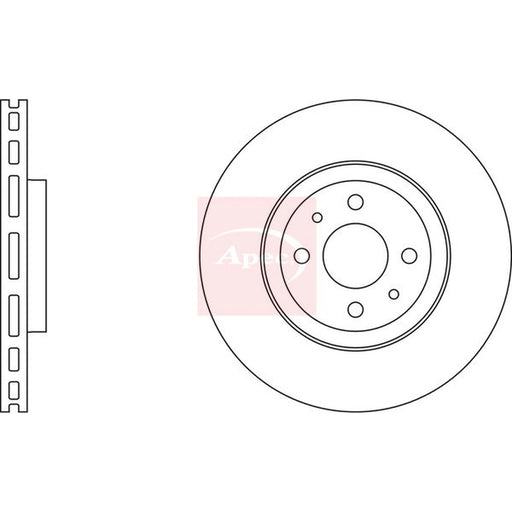 Apec 2 x Vented Front Brake Discs DSK671