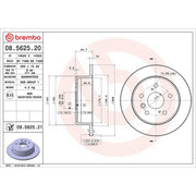 Brembo 2 x Solid Rear Brake Discs 08.5625.21