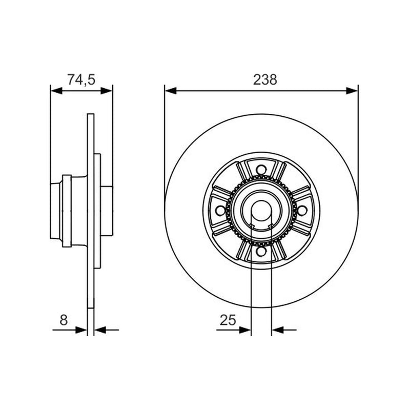 Bosch 2 x Solid Rear Brake Discs 0 986 479 759