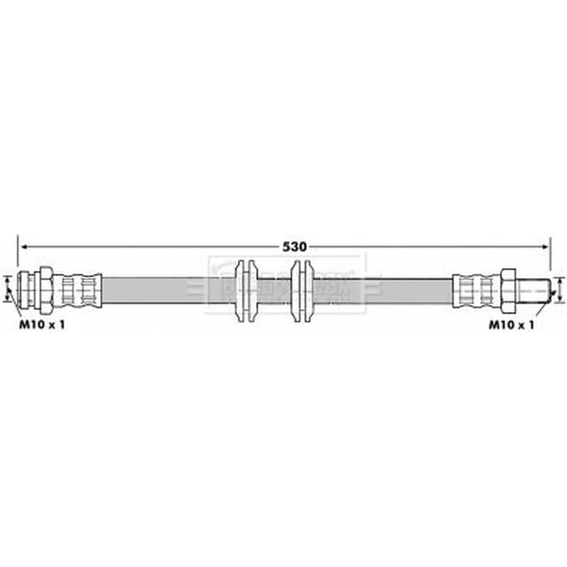 Borg & Beck Brake Hydraulic Hose Line Rear Left BBH7066