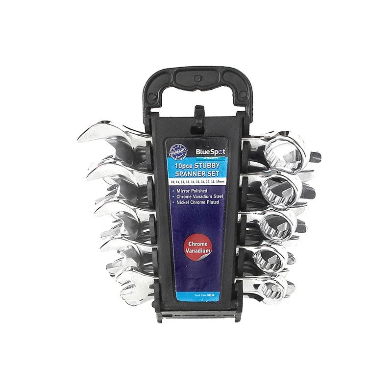BlueSpot Tools Stubby Combination Spanner Set, 10 Piece - 04110
