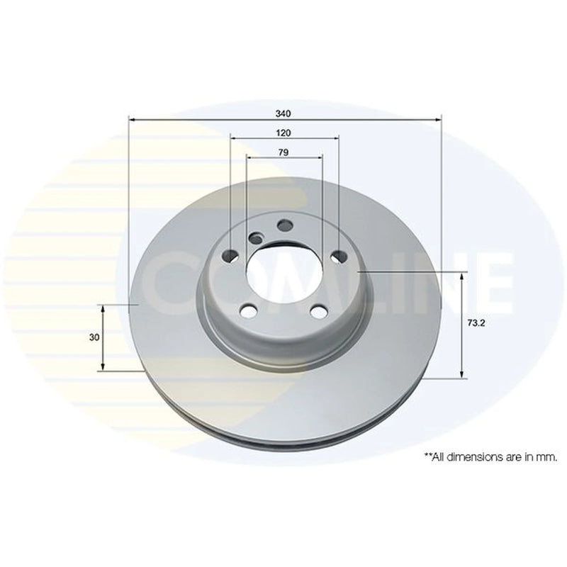 Comline 2 x Internally Vented Front Brake Discs ADC1785V