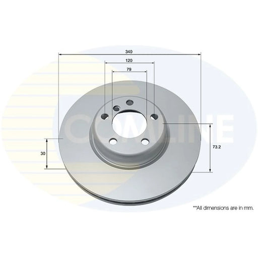 Comline 2 x Internally Vented Front Brake Discs ADC1785V