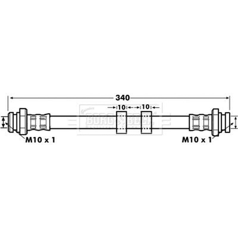 Borg & Beck Brake Hydraulic Hose Line Rear Left BBH7082