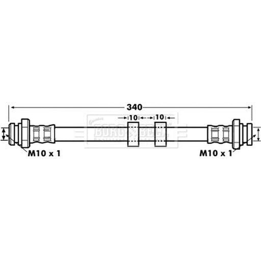 Borg & Beck Brake Hydraulic Hose Line Rear Left BBH7082