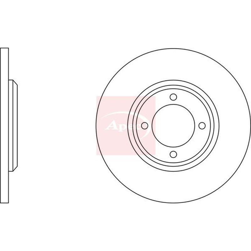 Apec 2 x Solid Front Brake Discs DSK158