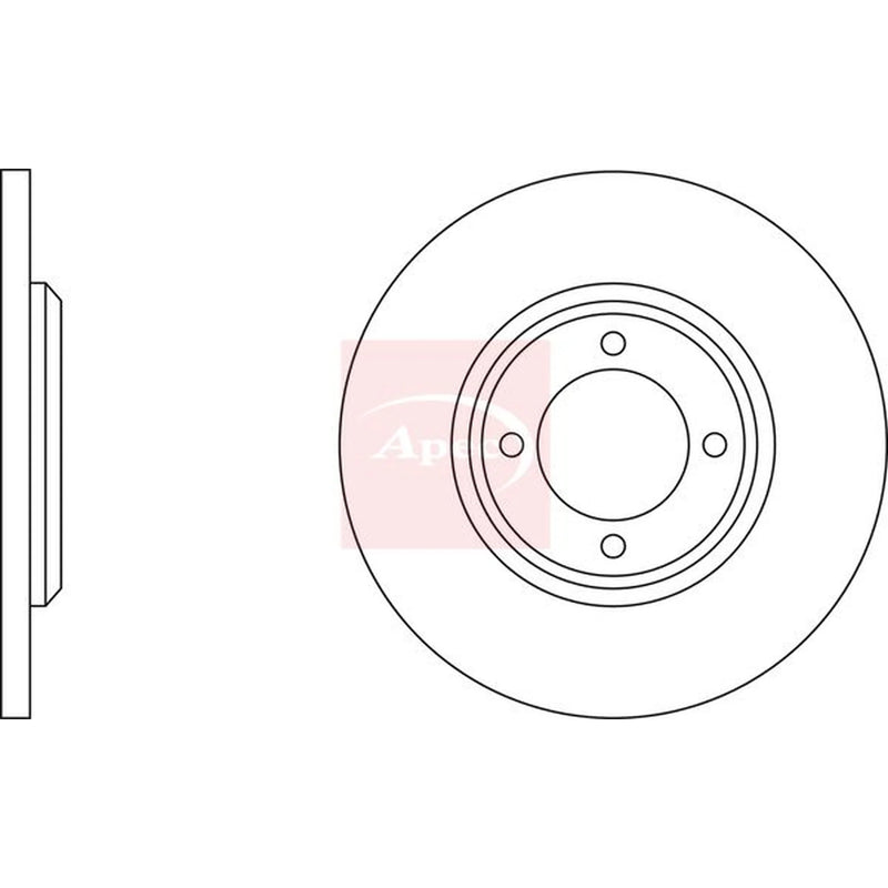 Apec 2 x Solid Front Brake Discs DSK158