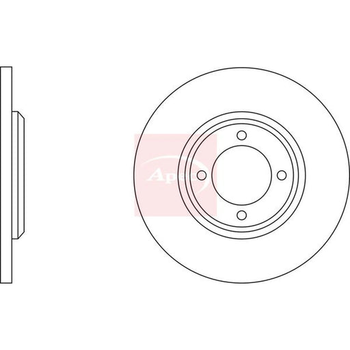 Apec 2 x Solid Front Brake Discs DSK158