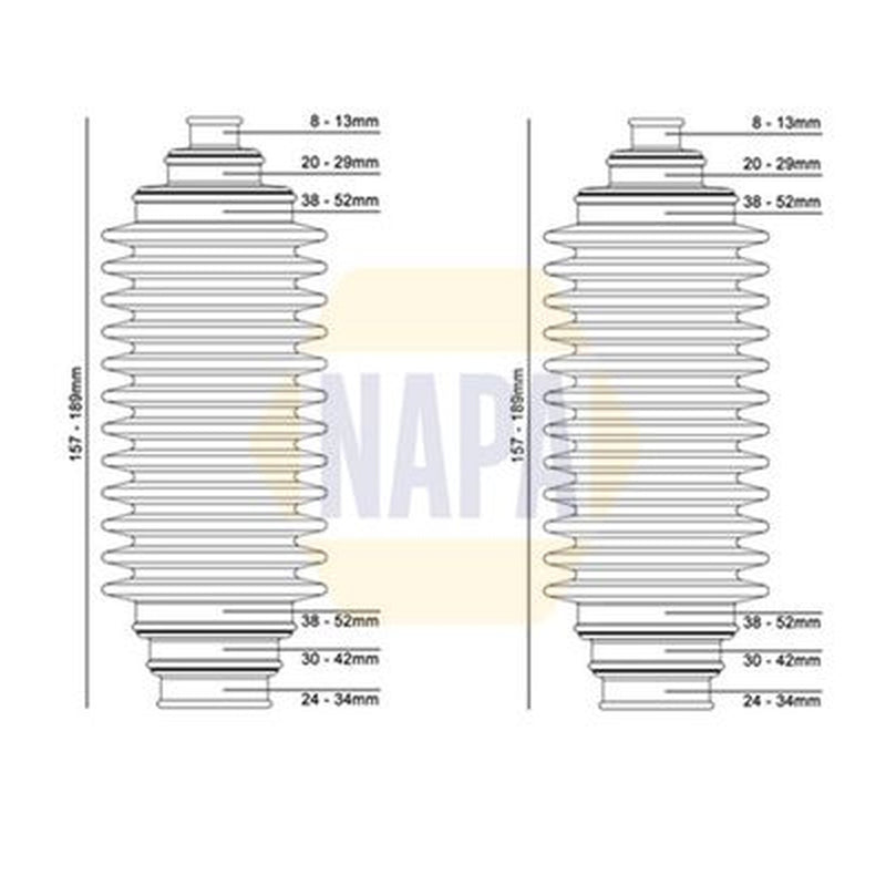 NAPA Steering Bellow Kit Front NCB3001
