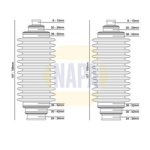 NAPA Steering Bellow Kit Front NCB3001