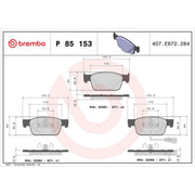 Brembo 4 x Front Brake Pad Set P85153